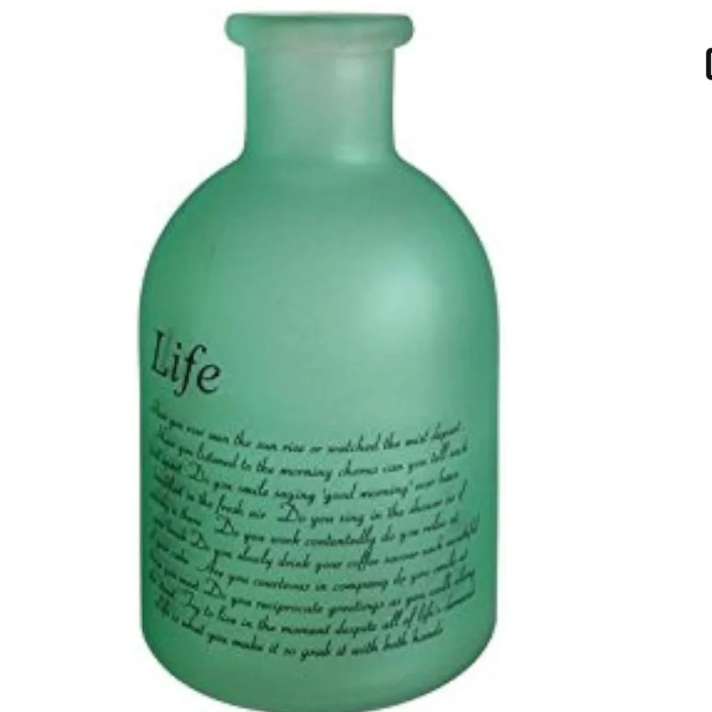 Green sea Glass “life” Vase